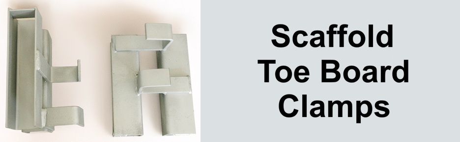 Scaffolding toe board clamps