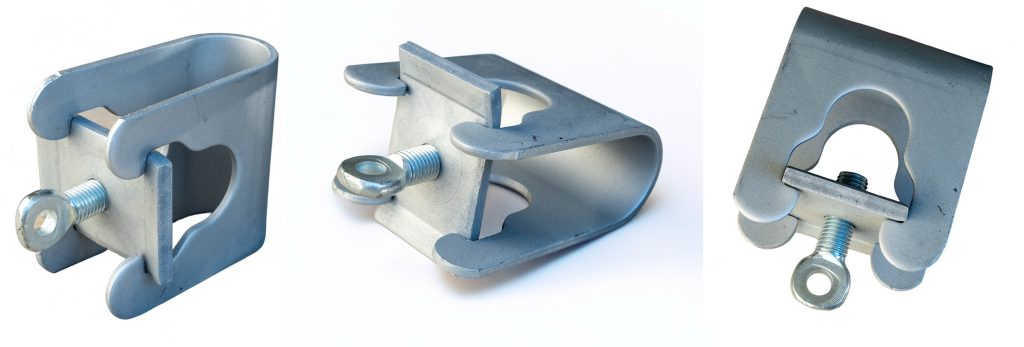 Scaffolding band and plate with eye bolt